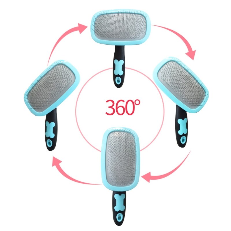 1 Pc 360 Graden Draaibare Handvat Vergieten Haar Borstel Pin Bont Grooming Trimmer Kam Tool Voor Pet Hond Kat