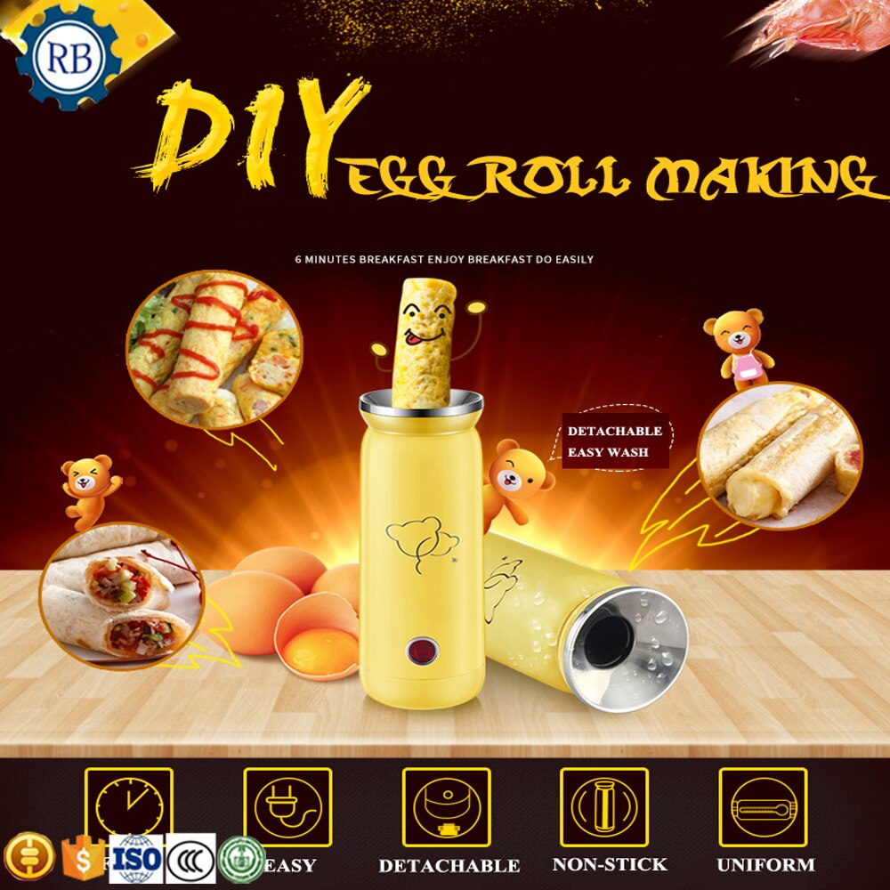 electric rollie egg roll rolling maker machine dog egg cup DIY breakfast machine sausage making frying machine