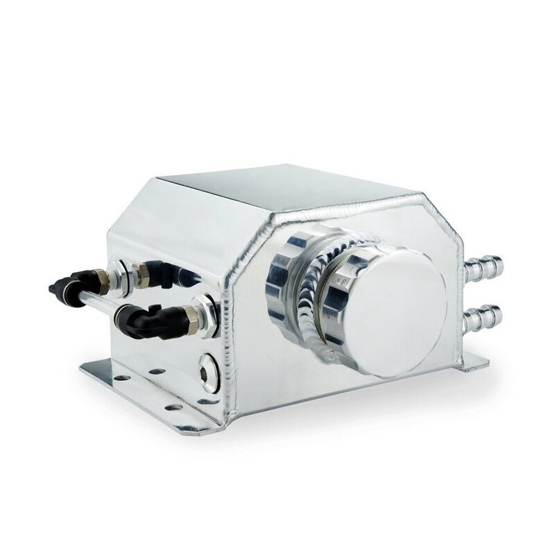 Universal 1L Aluminum Auto Radiator Coolant Expansion Alloy Tank With Drain Plug 1000Ml