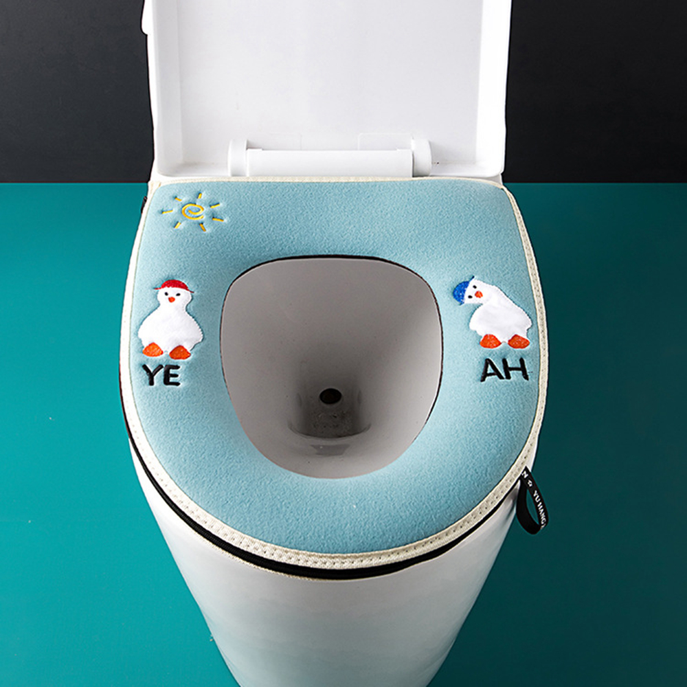 Leuke Eend Huishoudelijke Toilet Seat Cover Dikke Winter Warmer Badkamer Wc Pad Kussen Met Handvat Badkamer Accessoires