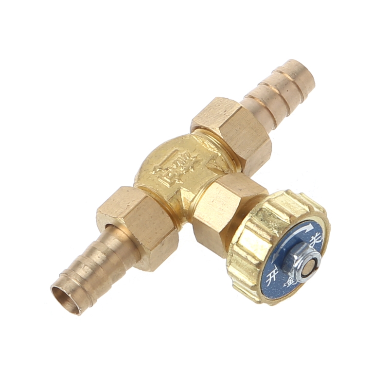 Elbow Brass Needle Valve 10mm Propane Butane Gas Adjuster Barbed Spigots 1 Mpa