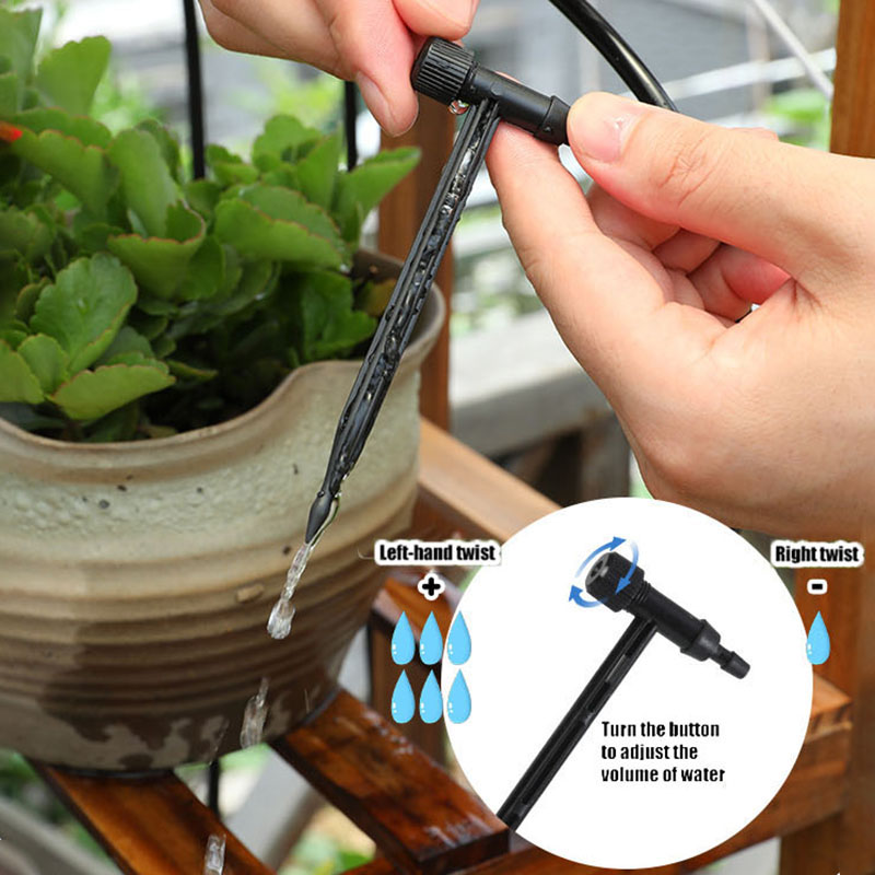 Garten Schwarz Einstellbare ventil Tropf Bewässerung Kit Topfpflanze Bewässerung Gerät 4/7mm Schlauch Bewässerung Sparen MicroDripper Gewächshaus