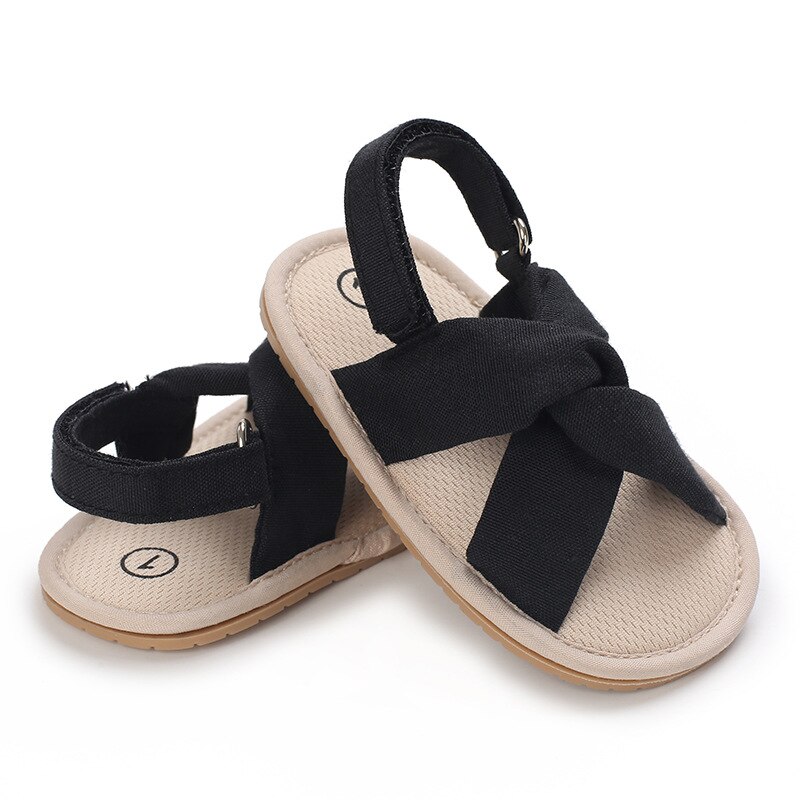 Breathable Summer Baby Girls Sandals, Toddlers Simple Style Solid Color Casual Soft Sole Shoes Newborn First Walkers 0-18M