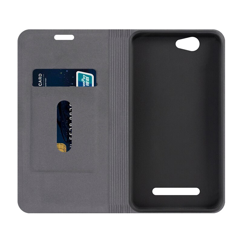 Funda de teléfono de cuero de poliuretano de grano de madera para Wileyfox Spark X, funda con tapa para Wileyfox Spark X, funda de negocios, funda trasera de silicona suave