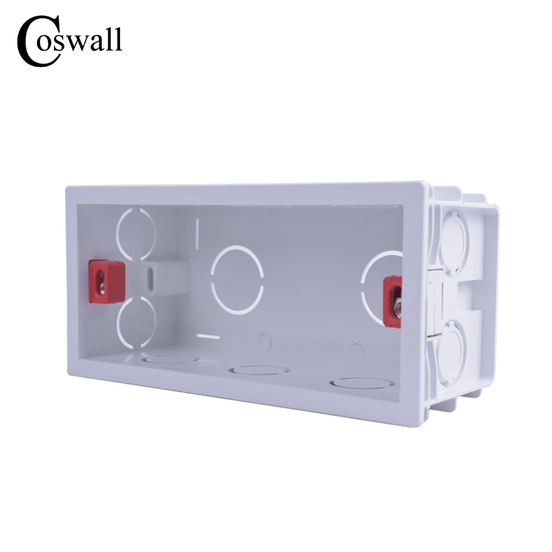 COSWALL-caja de montaje interna, Cassette trasero de gran , 107/144/186MM x 67,5 MM, para interruptores y enchufes de pared de 118/154/197 MM x 72MM