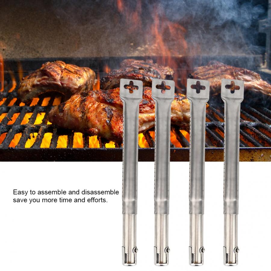 BBQ Grill Pipe 4pcs Telescopic Stainless Steel Pipe Tube Burners BBQ Grill Parts Replacement for Brinkmann Grill Tube