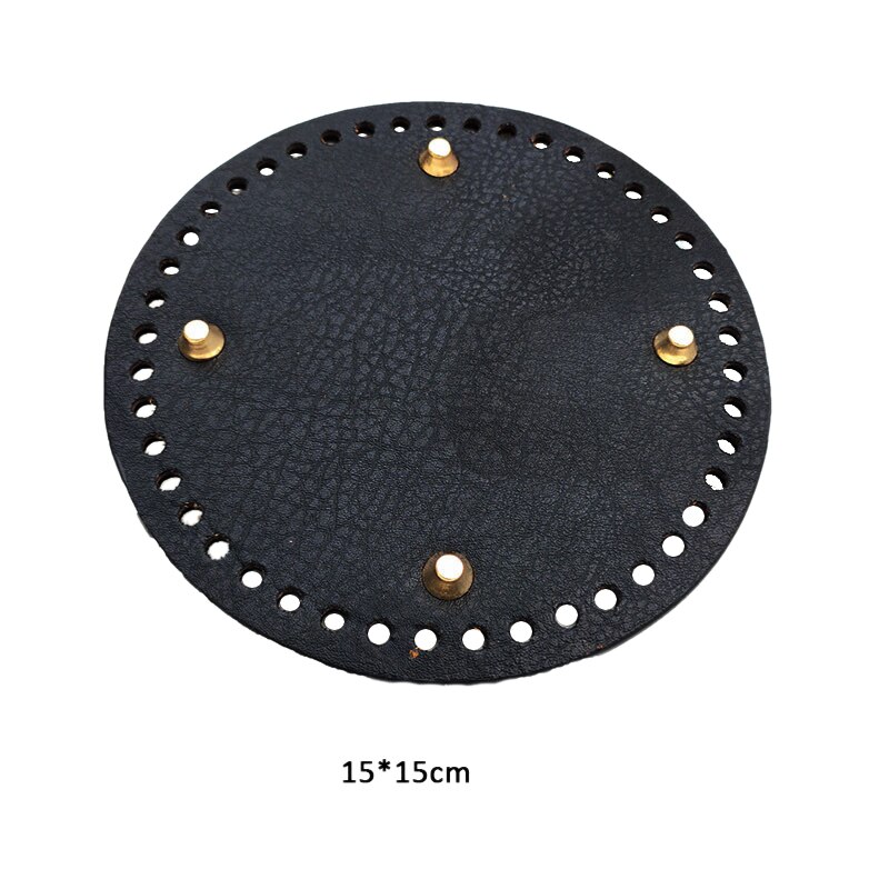 1 Stck Schwarz Runde Unterseite Oval Lang Unten für Gestrickte Tasche PU leder Tasche Zubehör Handgemachte Unterseite DIY Häkeln Tasche boden:  Schwarz 15cm