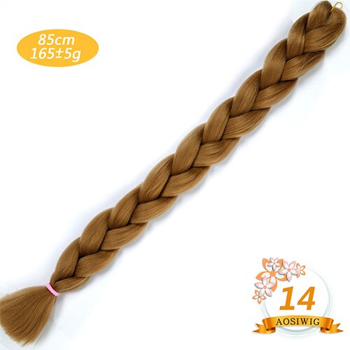 AOSIWIG 165g/pack Synthetic Super Jumbo Braiding Hair Crochet Purple Blue Braids Hair Extension Expression Rainbow Braiding Hair: #18