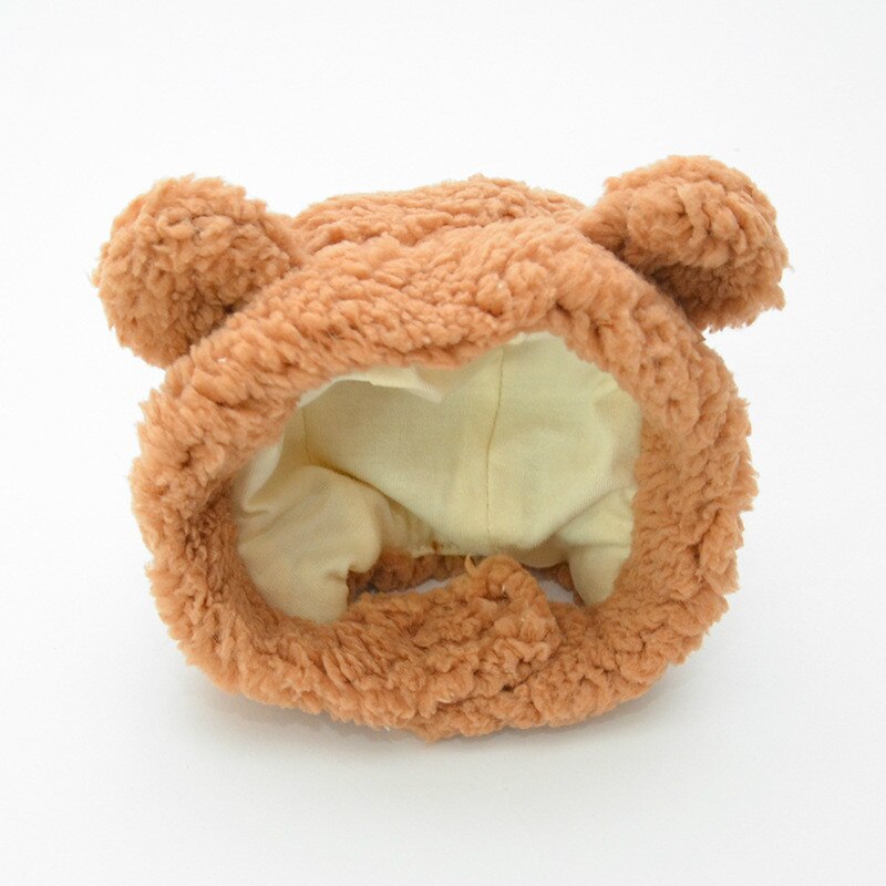 Bonnet en peluche pour chien et chat, chapeau mignon, accessoires de Costume pour animaux de compagnie, , de petit à grand: Brown / S