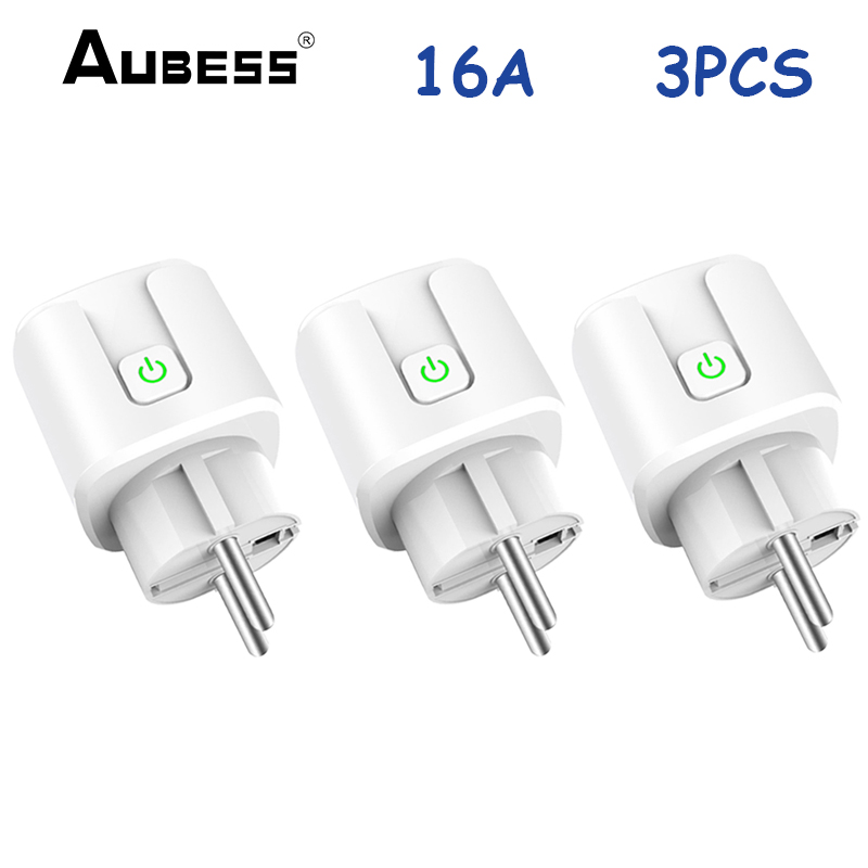Wifi Smart Plug Eu 16A 20A Smart Socket Met Power Monitor Timing Functie Tuya Smart Leven App Controle Voor Alexa google Thuis: 16A 3PCS