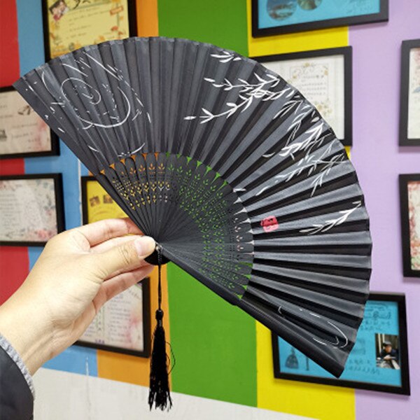 Silk Fan Chinese Japanese Style Folding Fan Home Decoration Ornaments Pattern Art Craft Wedding Dance Hand Fan Paper Fans: 39