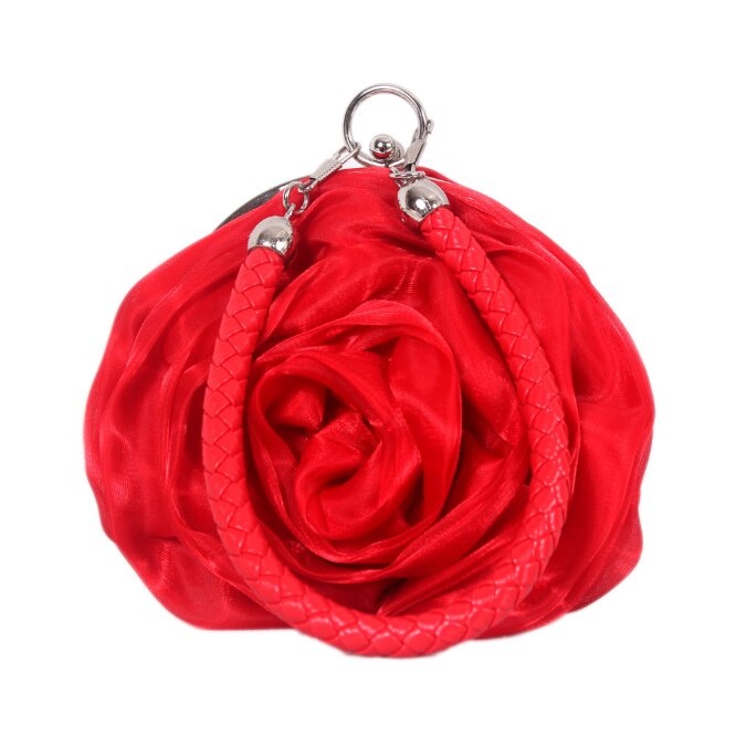 Bolso de noche de para mujer, bolsa de novia con flores rosas, bolso de vestir completo, bolso de mano de boda, Cartera de , bolso pequeño de cena: Red