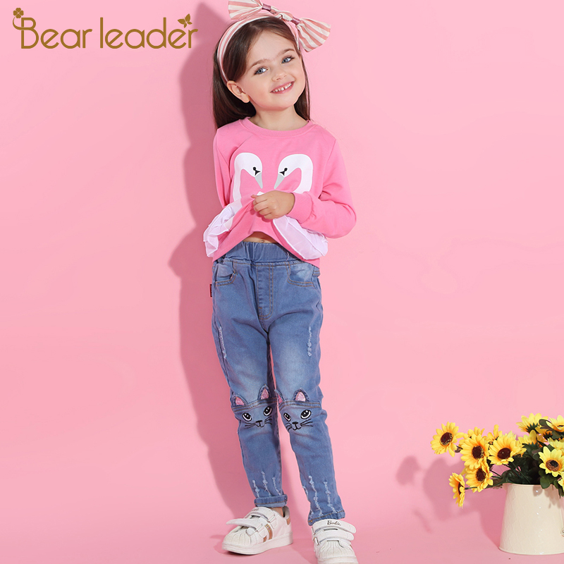 Ours Leader filles jean nouvel été enfants fille Pantalon enfants crayon Leggings bouton mouche Pantalon Fillette pour 3 7Y