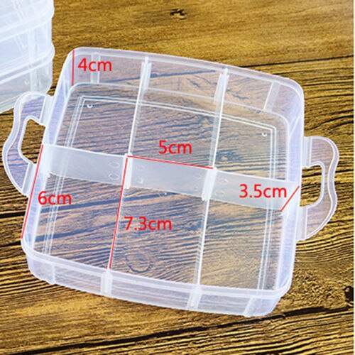 1Pc 3 Layer 18 Grid Removable Dividers Storage Box Plastic Transparent Jewelry Beads Earring Organizer Container