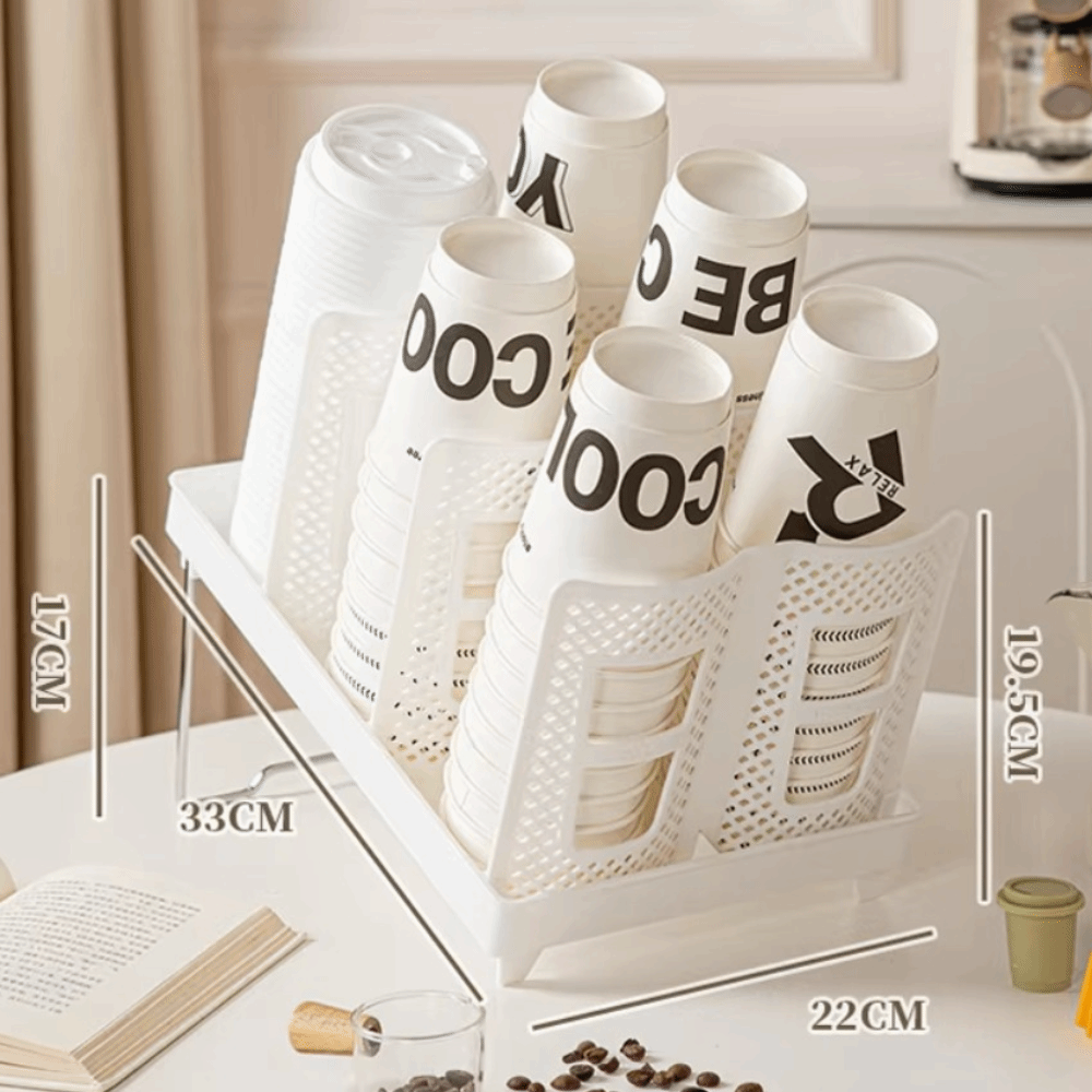 Thickening Cup Holder Bracket Foldable Coffee Shop Cup Rack Incline Ultra-large Capacity Foldable Cup Holder Coffee Shop: Red