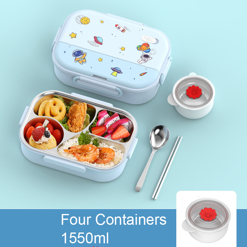 PizzAthome 316 Stainless Steel Lunch Box Food Grade Bento Box for Kids Adult Stackable 2 Layer Containers Leakproof Lunch Box: Silver