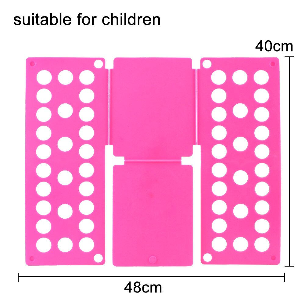 HILIFE T Shirt Folding Board Kids Magic Clothes Folder Jig For T Shirts Jumpers Organizer Save Time Quick Laundry Holder: rose red S