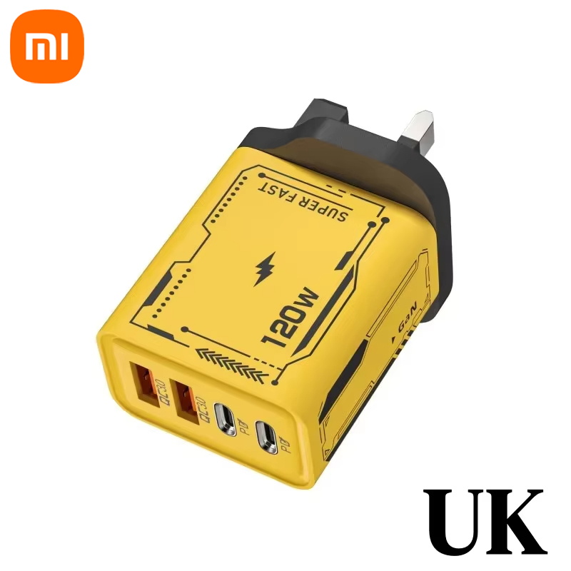 Xiaomi 120W Original Ladegerät EU/UK/US 4-Ports Ultra Schnellladung Typ-C GaN Telefon Ladegerät USB-C QC 3.0 Universal Telefon Adapter: KR