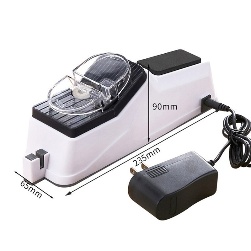 Multifunctionele Messenslijper Automatische Usb Elektrische Fijne Slijpsteen Professionele Keuken Slijpen Quick Keuken Gereedschap: 23.5x9x6.5cm White