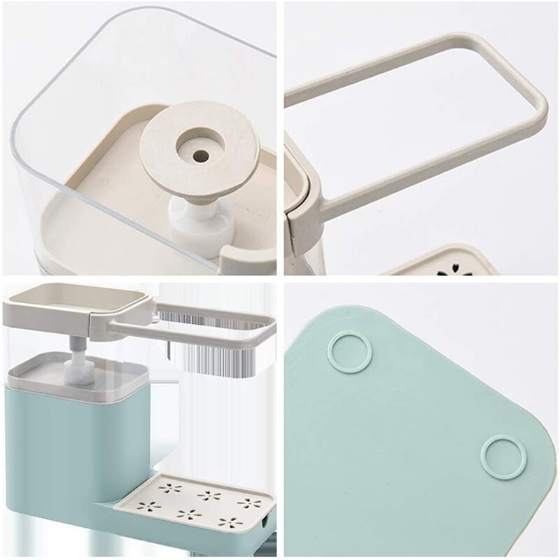 3 in 1 tvålpumpar dispenser behållare svamphållare disktrasa handduk trasa hängare avloppsarrangör kök pak 55