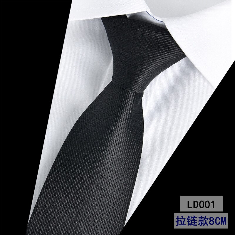 Cravatta con cerniera da uomo pigra 8CM cravatta a righe articoli tutto'ingrosso per le imprese: LD001