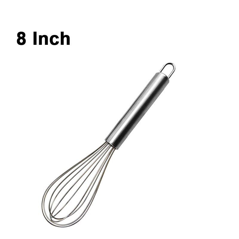 Rvs Garde Keuken Whisk Melk Eiklopper Voor Koken Mengen Kloppen Verslaan Roeren Ballon Garde 8 "10" 12": 8 INCH SS