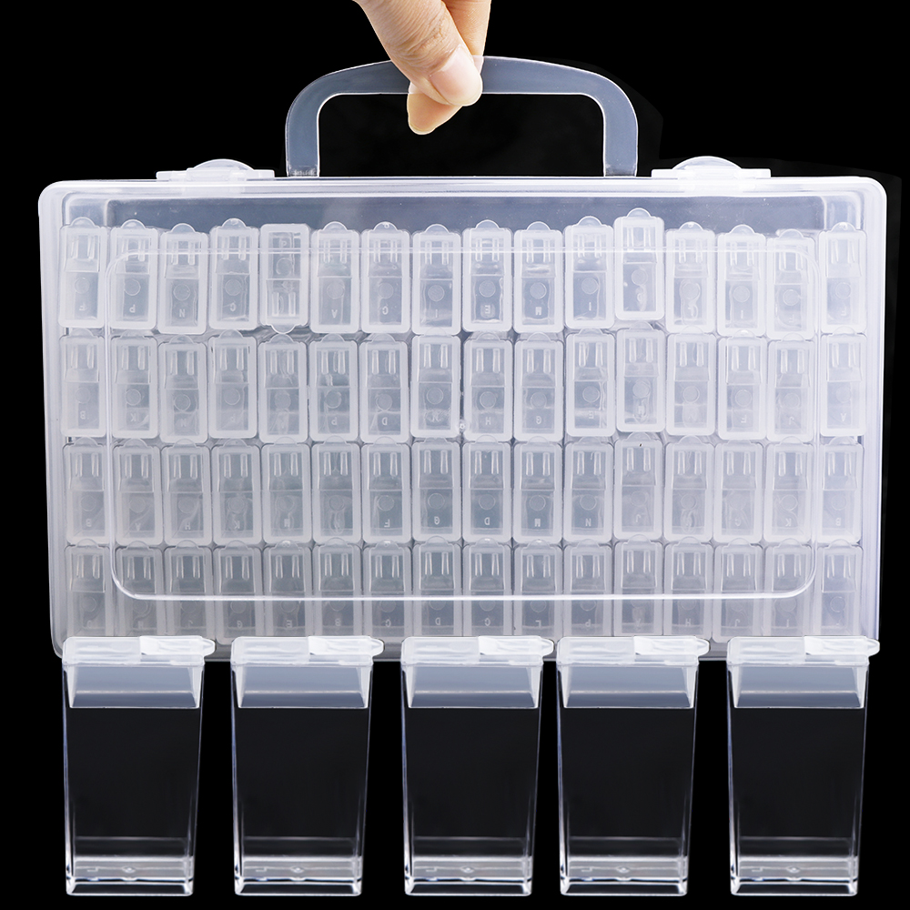 Transparente Nail Art Organizer Box Glitzer Strass Edelsteine Aufbewahrungskoffer Box DIY Schmuck Perlen Stickerei Organizer Container