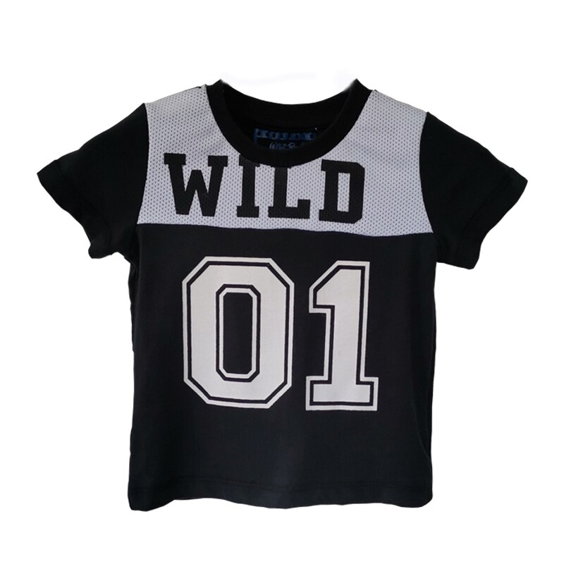 Baby Boy Short Sleeve t-shirts Sport Bebe Top Baby Printed Football Tee Kids Clothes Cotton Black White Baby Clothes 0-24Months: 0-3M 48-56CM