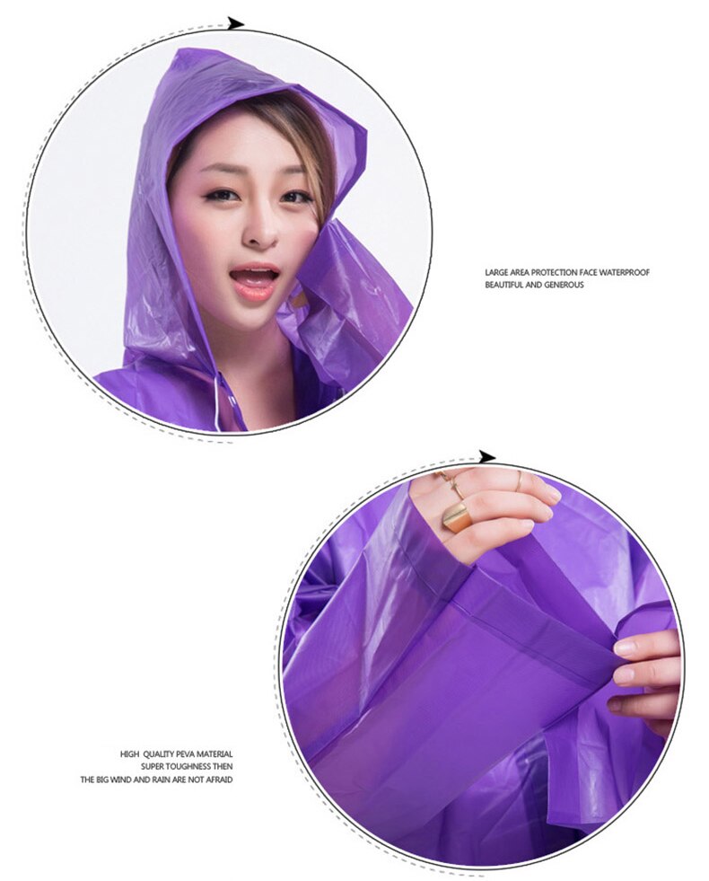 Moda donna a buon mercato giacca lunga semi trasparente impermeabile con cappuccio cappotto antipioggia EVA amichevole EVA trasparente sottile impermeabile donna