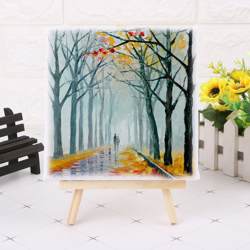 Mini Canvas En Natuurlijke Houten Schildersezel Set Voor Art Schilderij Tekening Craft Wedding Supply