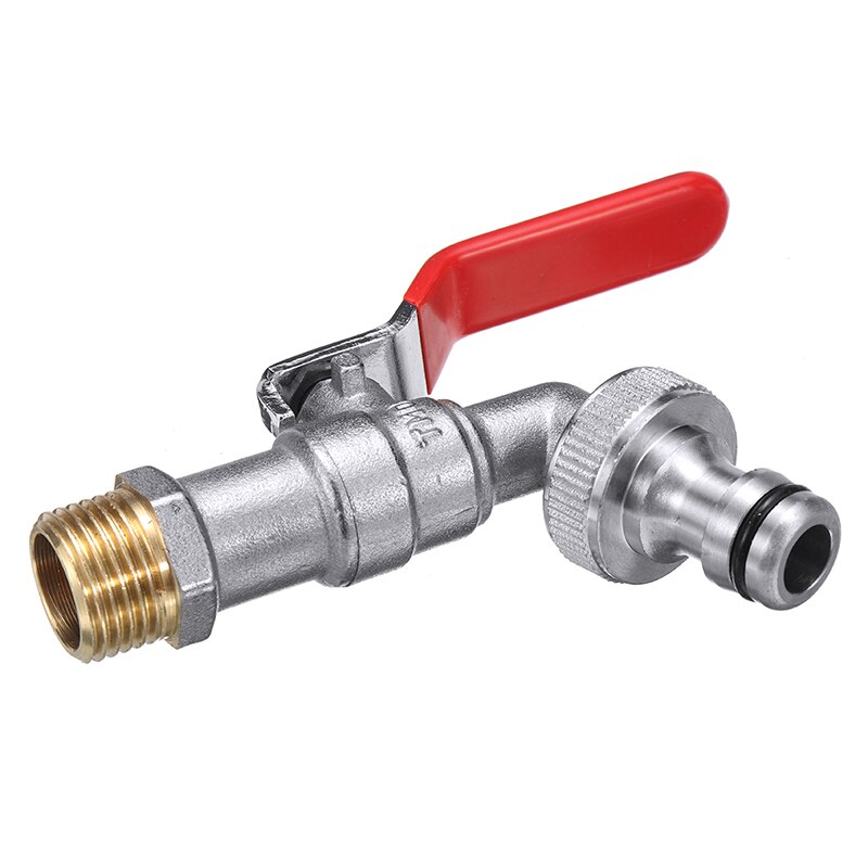 1pc Outside Tap for Garden Irrigation 1/2" BSP Lever Outside Garden Tap Brass Nickle Plated Automatic Watering