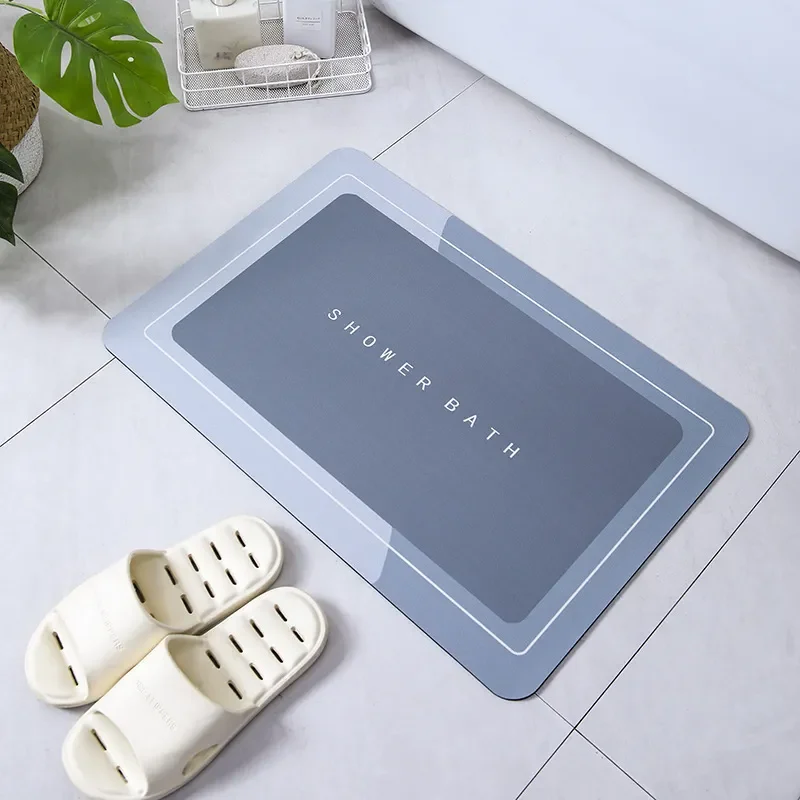 Saugfähige Badezimmer-Badematte, rutschfester Teppich, schnell trocknende Badematten, Küche, Eingang, Fußmatten, Heim-Fußmatt, Badewannen-Teppich: Schwarz / 400MMx600MM