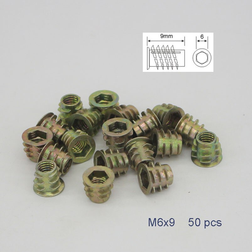 woodwork accessories M6x9 thread nut threaded wood... – Vicedeal