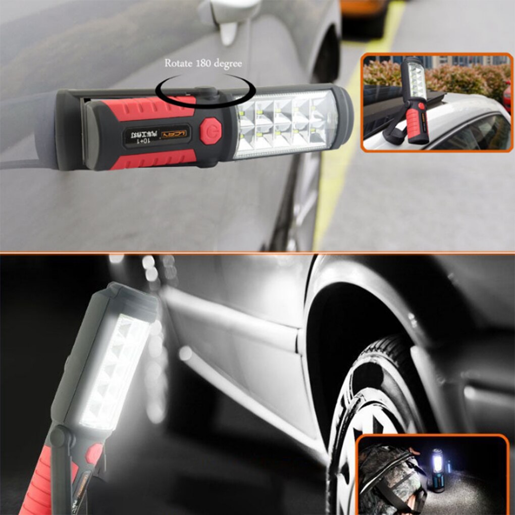 Magnet hængekrog lampe 2 modes led udendørs camping lys nød lommelygte vandtæt led arbejds hånd lampe