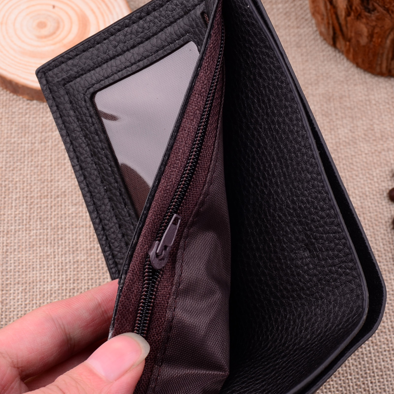 DEABOLAR mannen Business Korte Zachte PU Lederen Portemonnee Mannelijke Dunne Verticale Portefeuilles Kaarthouder Portemonnee voor Man