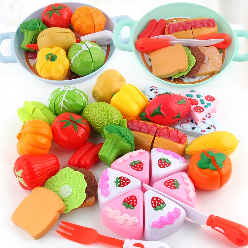 Best selling house cake pizza cutlery kitchen toys various fruits and vegetables Western food combination simulation food