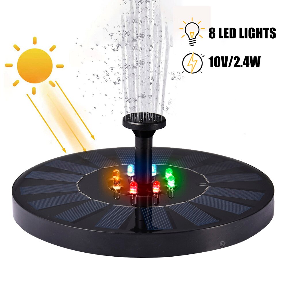 10V/2.4W high-efficiency Solar Pump Stable Floating LED Fountain with Automatic Color Change for Garden Pond Swimming Pool
