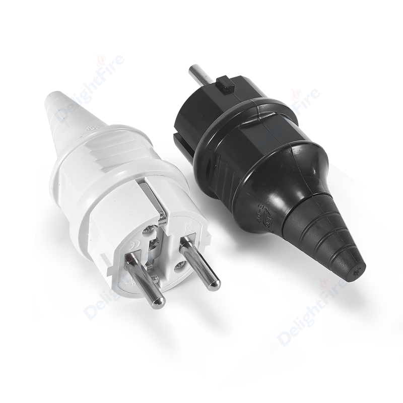 Prise électrique ue 2 broches mâle remplacement prise Schuko rechargeable France allemagne adaptateur européen rallonge connecteur prise