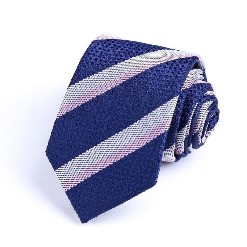 Men's Silk Striped Necktie 7cm Business Casual: B