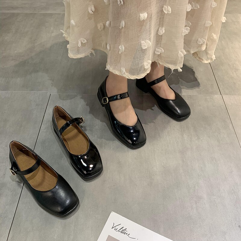 Forår små lædersko kvindelige japanske søde runde hoved lolita dukke sko retro mary jane sko kvinder