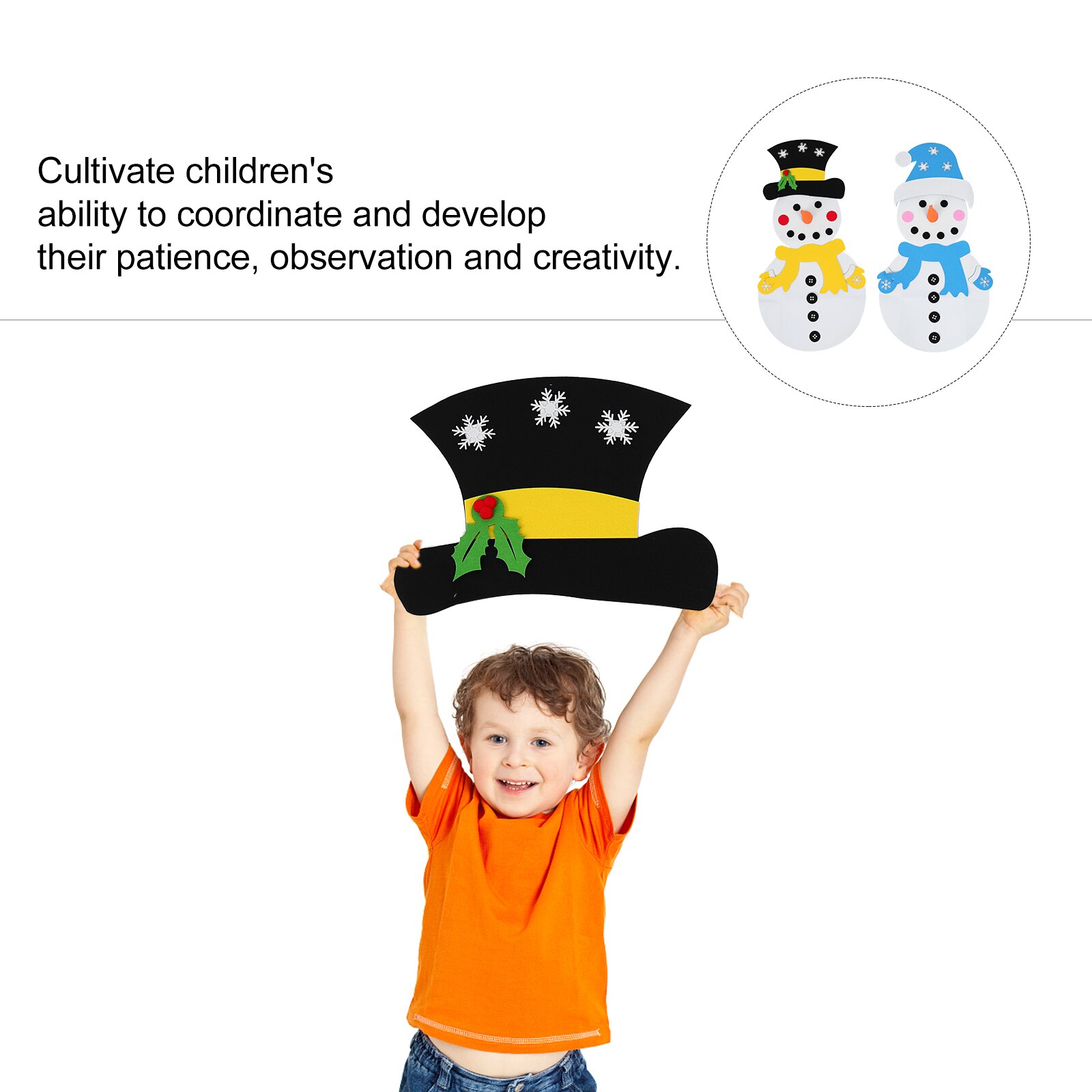 2 Sets DIY Felt Christmas Snowman Toys Christmas Hanging Decorations