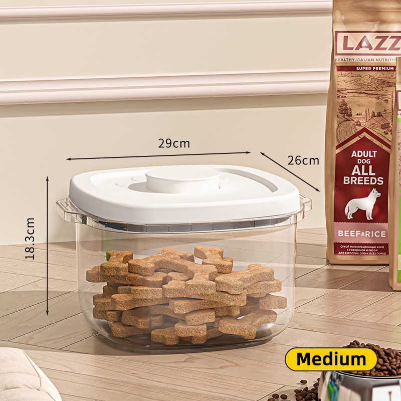 Conteneur hermétique de stockage des aliments pour animaux de compagnie, céréales pour chats et chiens, grande capacité, résistant à l'humidité, réservoir scellé, bac de stockage sous vide pour aliments pour animaux de compagnie: Black
