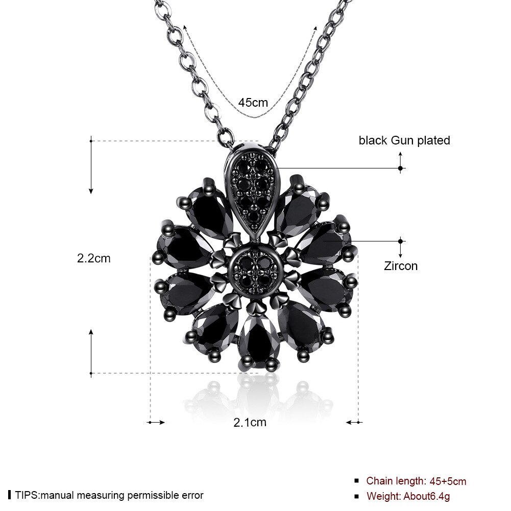 Coolkala Black-plated gun necklace ins accessories women's pendant: Lkn18krgpn990-a