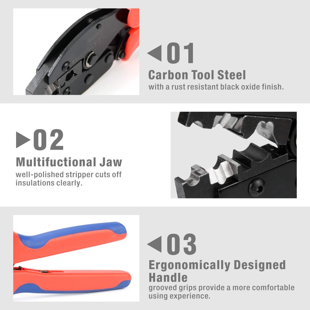 LY-2048 Ratchet Bougie Tang Krimptang 8.5Mm Iwiss Draad Crimper Voor Bougie Ontsteking Draad En Terminals Dia. 8.5Mm