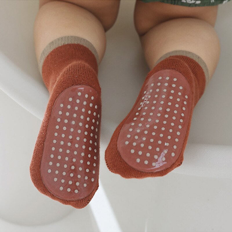 Baby Vloer Sokken Effen Kleur Baby Peuter Anti-Slip Sokken Katoenen Baby Meisje Jongen Korte Sokken Vier Seizoen