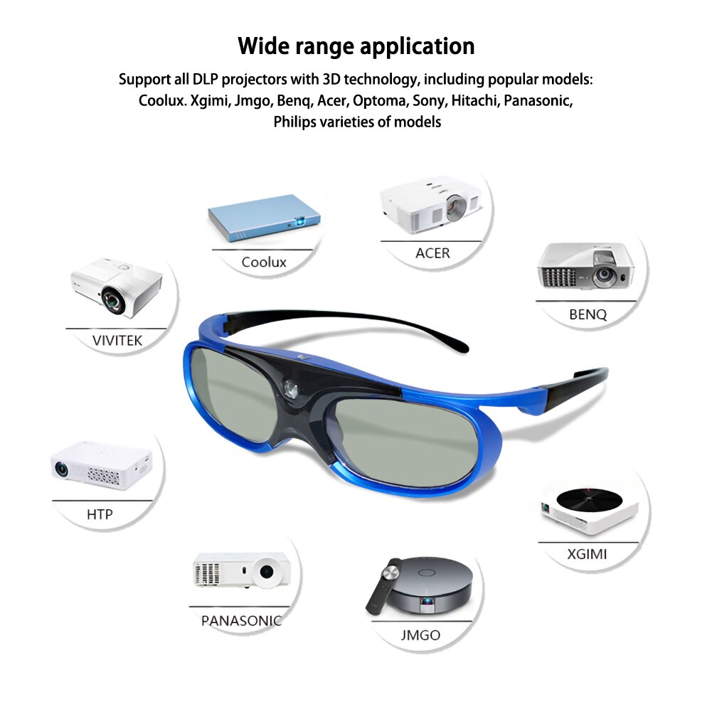 Gafas 3D DLP con obturador recargable, lentes con soporte de HZ para Xgimi Z3/Z4/Z6/H1/H2 Nut G1/P2 BenQ Acer y DLP LINK proyector, novedad de 144