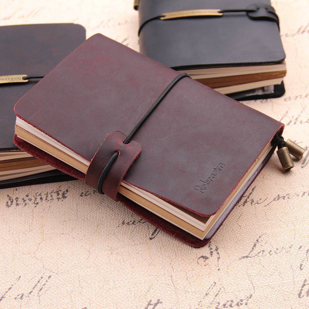 Handmade Traveler's Notebook, Leather Travel Journal Notebook for Men & Women, Perfect for Writing, , Travelers, 5.2