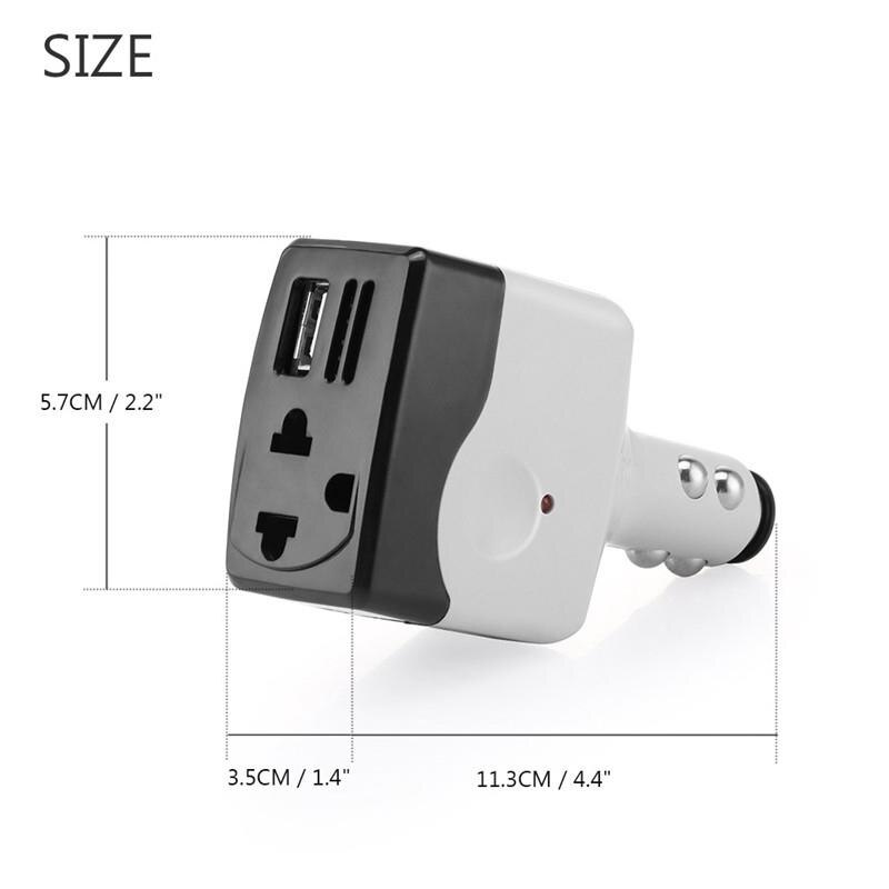Onever-convertidor/inversor de potencia para coche, potencia de onda sinusoidal modificada de 6W, CC de 12V a ca de 220V, con salida USB para Smartphone, tableta y MP3