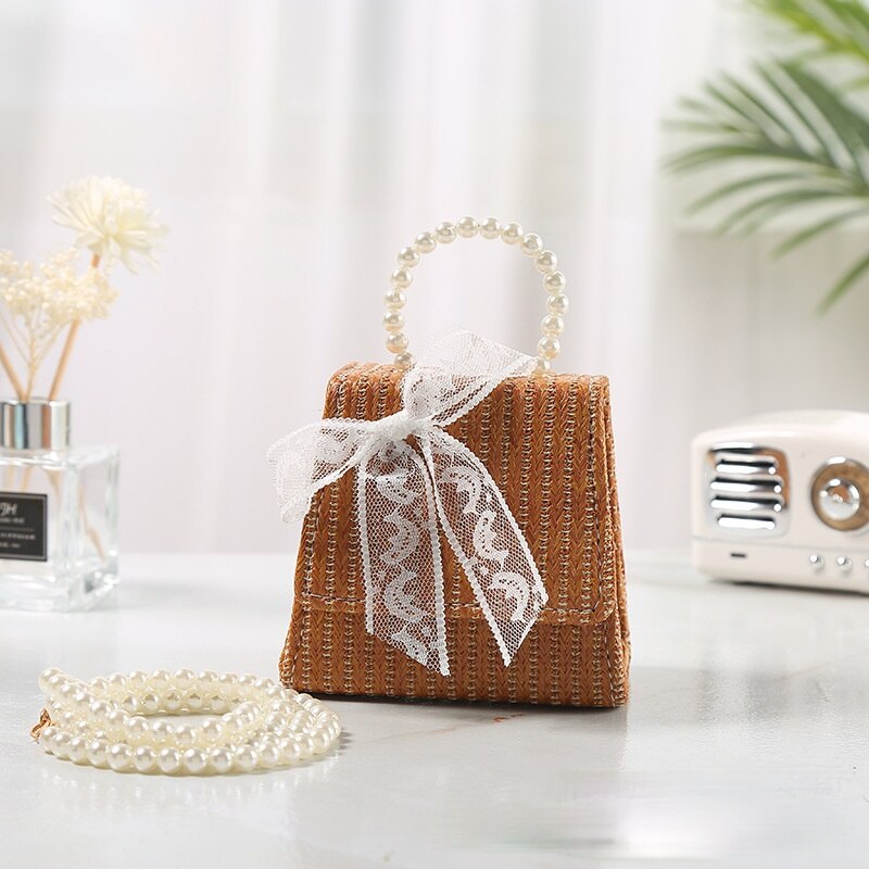 Kids Portemonnees En Handtassen Mini Crossbody Leuke Meisje Stro Coin Pouch Baby Meisjes Rotan Kant Boog Hand tassen Tote