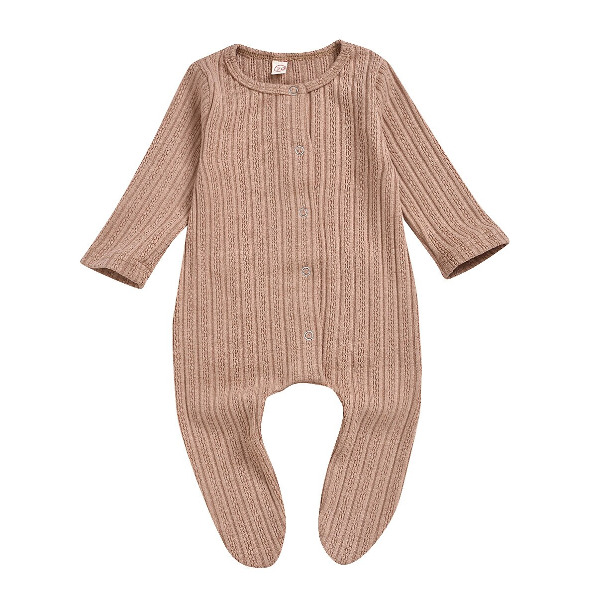 0-24M Winter Baby Kind Baby Jongens Meisjes Gebreide Romper Plaid Patchwork Jumpsuit Outfit Unisex Pyjama Betaalde Sleeper pjs: Bruin / 60